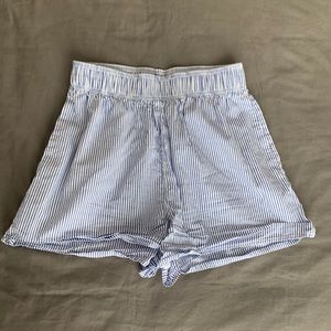 H&M Blue and white stripe shorts